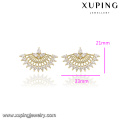 91903 fan de mode xuping en forme de design doré zircon doré pavé de boucles d&#39;oreilles pour dames